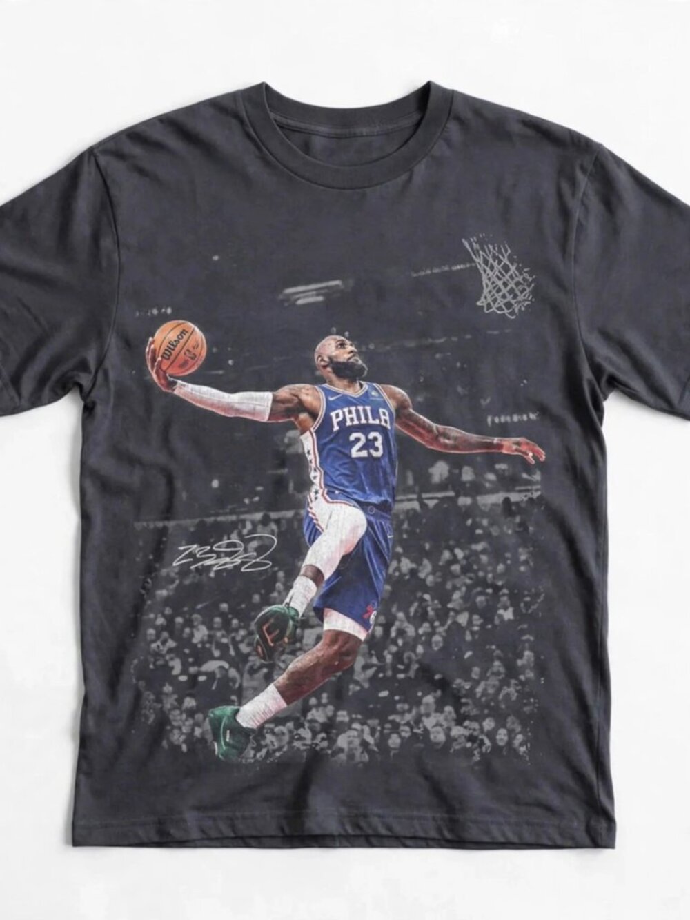 LeBron James Philadelphia 76ers PHILA 23 Dark Heather Graphic T-Shirt S-4XL